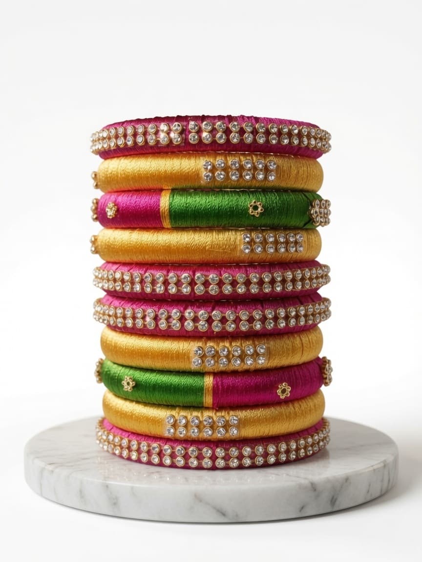Shanti Collections® Heritage Royale Silk Thread Bangle Set